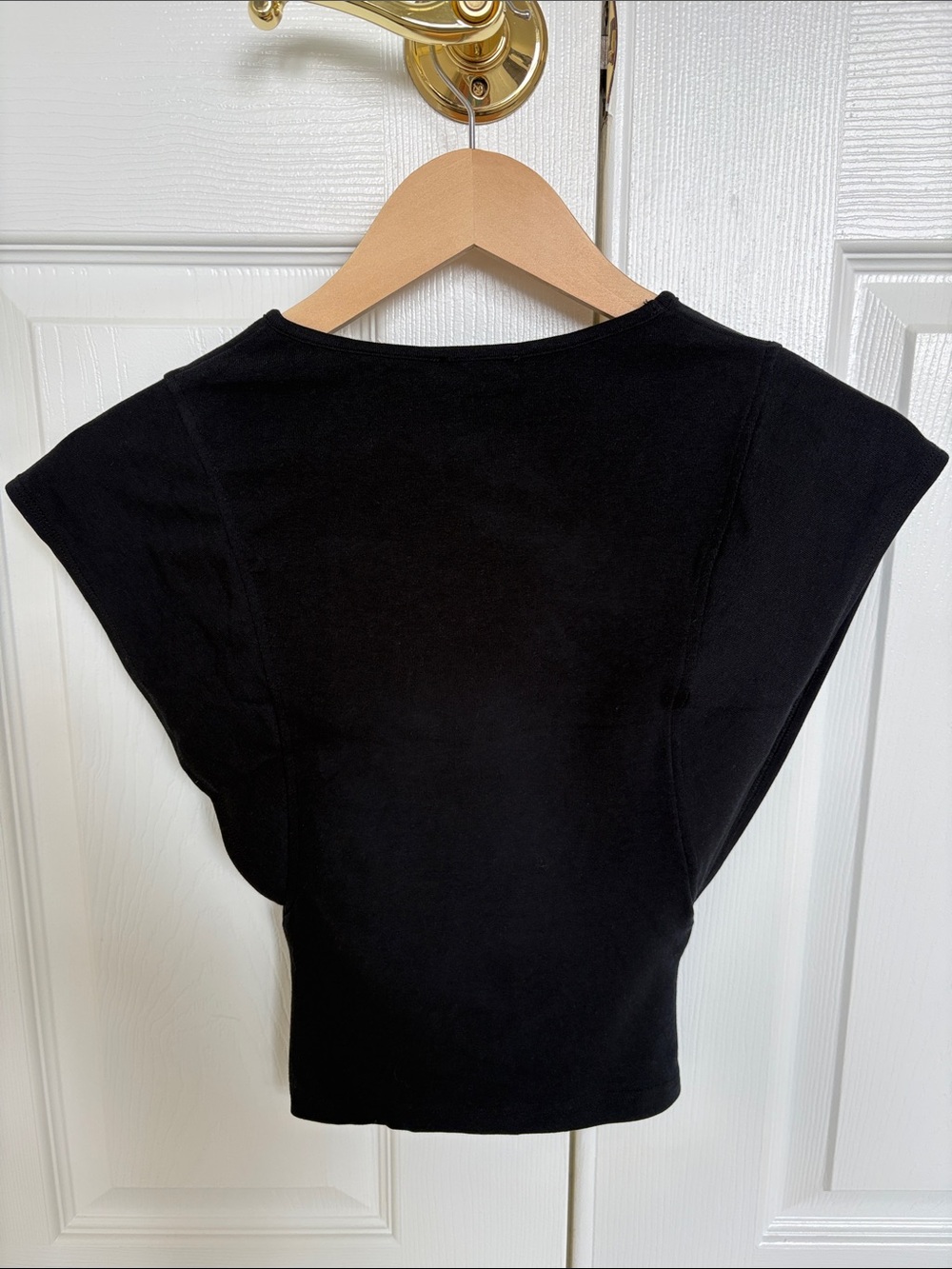 NWT  OGL Black Navy V-Neck Cap Sleeve Women’s Top - Picture 7 of 7